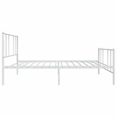 vidaXL Cadre de lit métal sans matelas et pied de lit blanc 107x203 cm