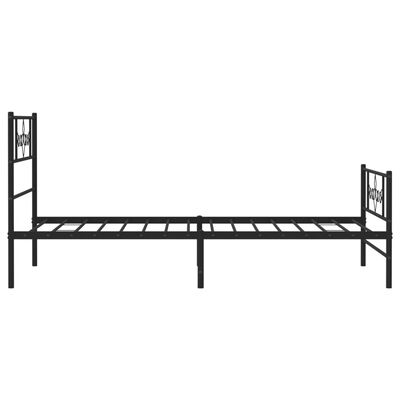 vidaXL Cadre de lit métal sans matelas avec pied de lit noir 80x200 cm