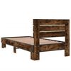 vidaXL Cadre de lit sans matelas ch&ecirc;ne fum&eacute; 90x190 cm