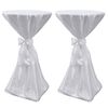 Housse de table blanche avec ruban 60 cm 2 pi&egrave;ces