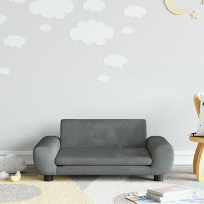 vidaXL Canapé pour enfants gris foncé 70x45x33 cm velours