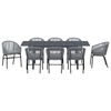 vidaXL Ensemble de salle &agrave; manger pour jardin 9 pcs Gris polyrotin
