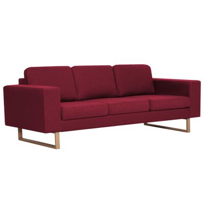 vidaXL Ensemble de canapé 2 pcs Tissu Rouge bordeaux