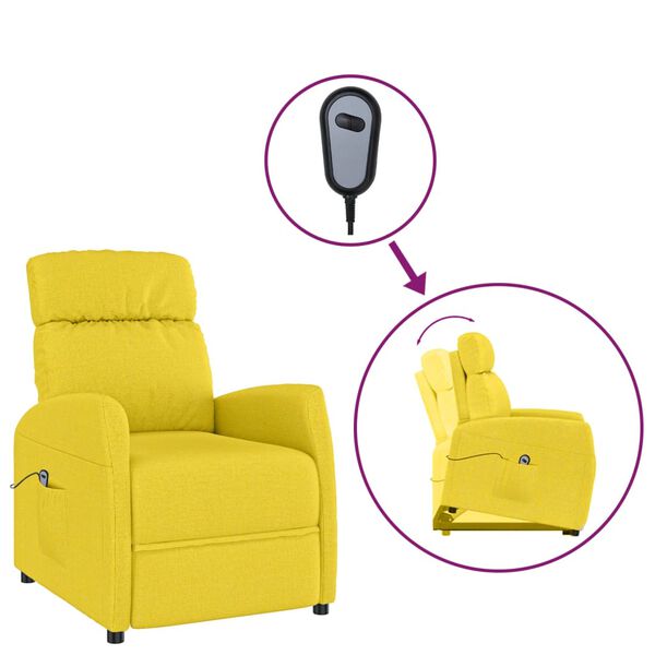 vidaXL Fauteuil Jaune clair Tissu