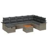 vidaXL Ensemble de canap&eacute; de jardin avec coussin 9 pcs Gris polyrotin