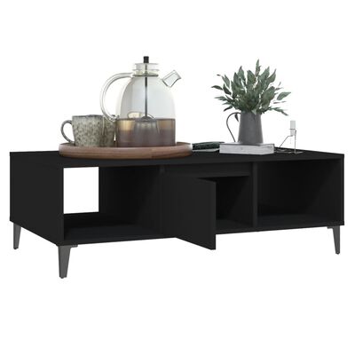 vidaXL Table basse noir 103,5x60x35 cm bois d'ingénierie