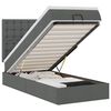 vidaXL Lit ottoman avec matelas et LED gris fonc&eacute; 90x200 cm tissu