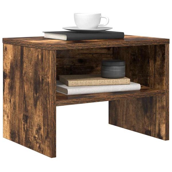 vidaXL Table de chevet Ch&ecirc;ne fum&eacute; 40x30x30 cm Bois d'ing&eacute;nierie