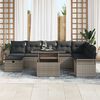 vidaXL Ensemble de canap&eacute; de jardin avec coussin 9 pcs Gris Poly rotin