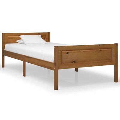 vidaXL Cadre de lit sans matelas pin massif marron miel 100x200 cm