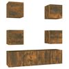 vidaXL Ensemble de meubles TV 6 pcs Ch&ecirc;ne fum&eacute; Bois d'ing&eacute;nierie
