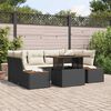 vidaXL Ensemble de salle &agrave; manger pour jardin 9 pcs Noir et Beige