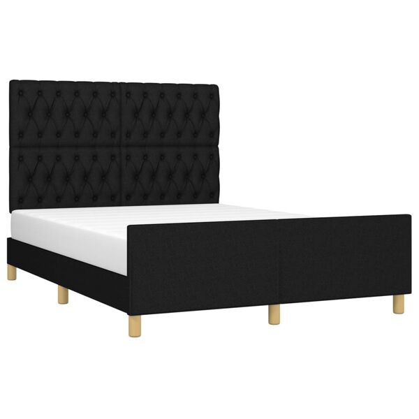 vidaXL Cadre de lit sans matelas noir 140x200 cm tissu