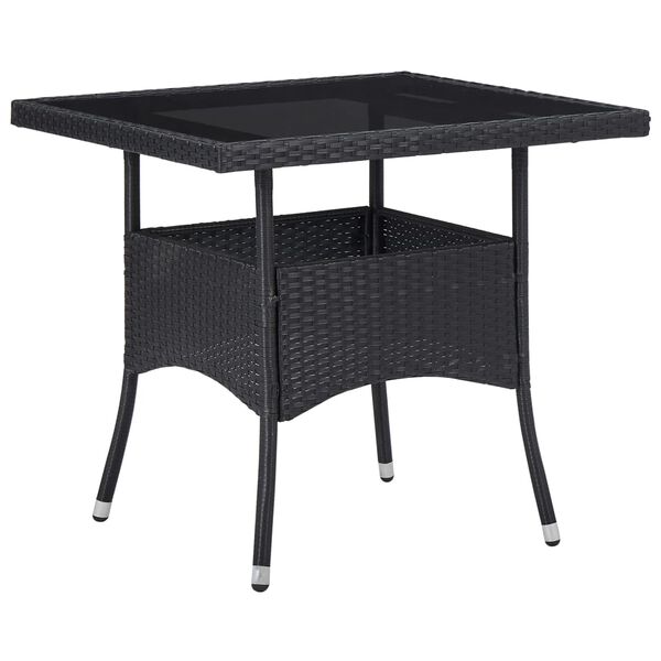 vidaXL Ensemble à dîner de jardin 5 pcs Résine tressée et verre Noir