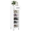 vidaXL Armoire &agrave; chaussure Blanc brillant 30x35x105 cm Bois ing&eacute;nierie