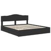 vidaXL Lit de Rangement Noir 200 x 200 cm Bois d'ing&eacute;nierie