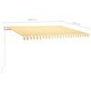 vidaXL Auvent manuel r&eacute;tractable avec LED 400x350 cm Jaune et blanc