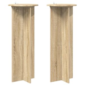 vidaXL Support de Plante 2 pcs Ch&ecirc;ne Sonoma &Oslash;40 x 100 cm
