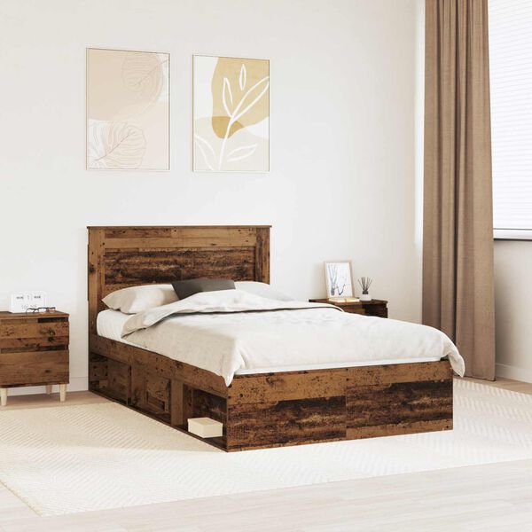 vidaXL Cadre de lit Bois ancien 120 x 200 cm Pin massif