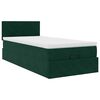 vidaXL Lit ottoman avec matelas et LED Vert fonc&eacute; 90x200cm velours
