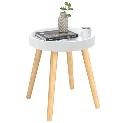 vidaXL Table d'appoint Blanc 38x38x40 cm Bois ingénierie et pin massif