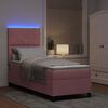 vidaXL Lit &agrave; ressort LED avec matelas Rose 80 x 200 cm Velours