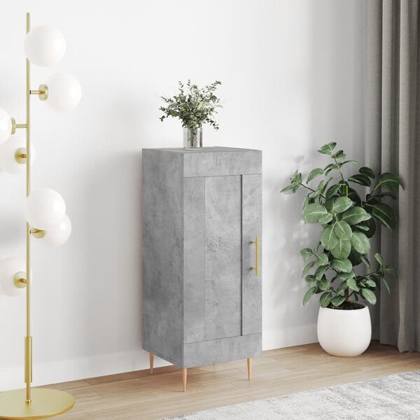 vidaXL Buffet Gris b&eacute;ton 34,5x34x90 cm Bois d'ing&eacute;nierie
