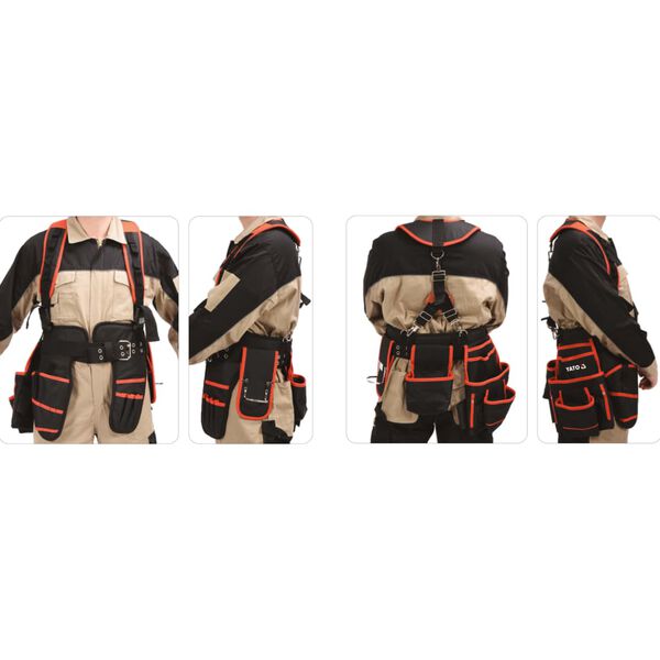 YATO Ceinture porte-outils avec bretelles Polyester 128 cm