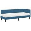 vidaXL Cadre de lit d'angle avec matelas 2 pcs Bleu Velours