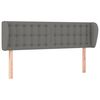 vidaXL T&ecirc;te de lit avec oreilles Gris fonc&eacute; 147x23x78/88 cm Tissu