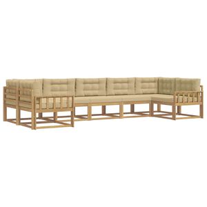 vidaXL Ensemble de canap&eacute;s d'ext&eacute;rieur 7 pc Blanc et Beige