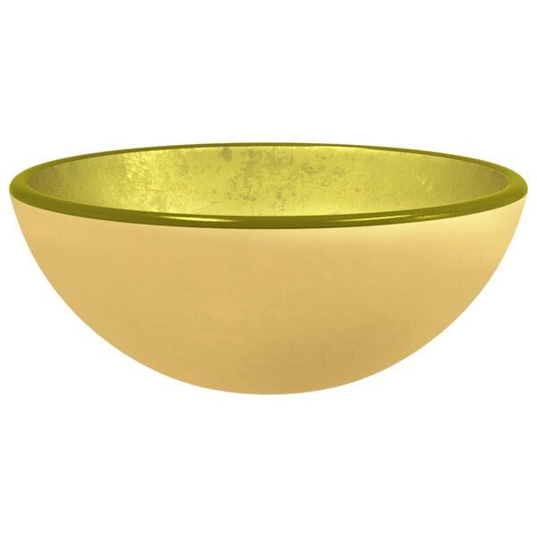vidaXL Lavabo Verre tremp&eacute; 30x12 cm Dor&eacute;
