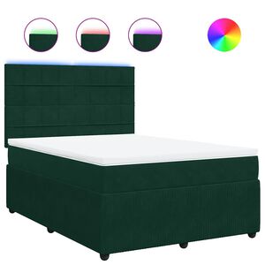 vidaXL Sommier &agrave; lattes de lit et matelas Vert fonc&eacute; 140x200cm Velours