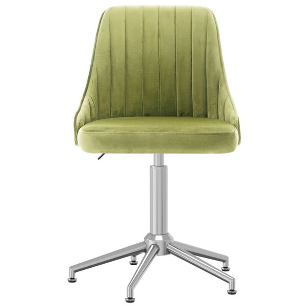 vidaXL Chaise pivotante de salle &agrave; manger Vert clair Velours