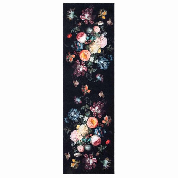 vidaXL Tapis de Cuisine Noir 300 x 60 cm Velours