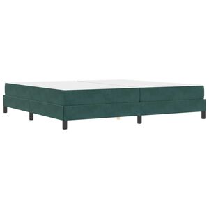 vidaXL Lit &agrave; ressorts avec matelas Vert fonc&eacute; 200 x 200 cm tissu