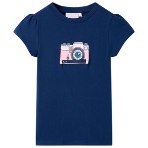vidaXL T-shirt pour enfants bleu marine 116