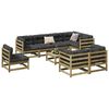 vidaXL Salon de jardin 9 pcs avec coussins bois de pin impr&eacute;gn&eacute;