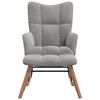 vidaXL Chaise &agrave; bascule avec repose-pied Gris clair Velours