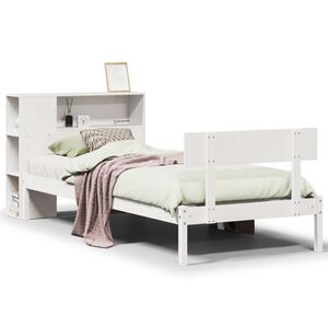 vidaXL Lit biblioth&egrave;que sans matelas blanc 75x190cm bois de pin massif