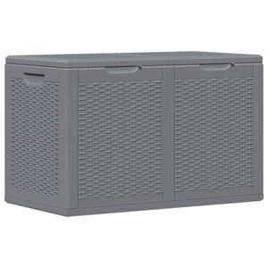 vidaXL Bo&icirc;te de rangement de jardin gris PP rotin 180 L