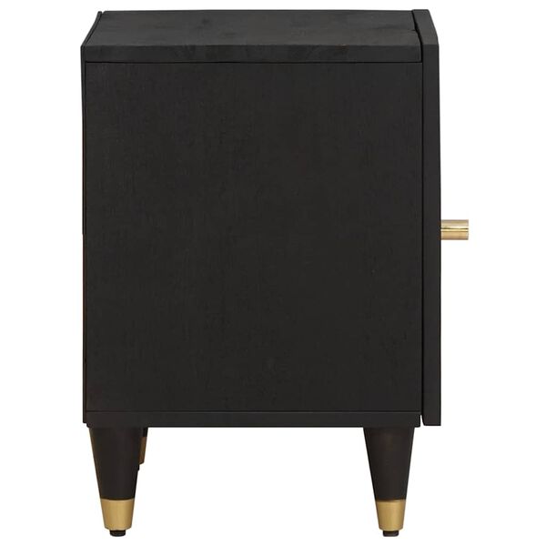 vidaXL Cabinet de chevet avec porte Noir 40 x 33 x 46 cm