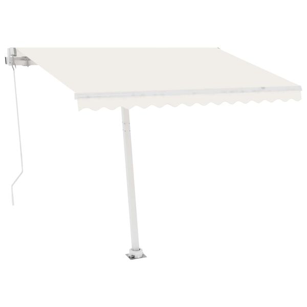 vidaXL Auvent manuel r&eacute;tractable sur pied 350x250 cm Cr&egrave;me