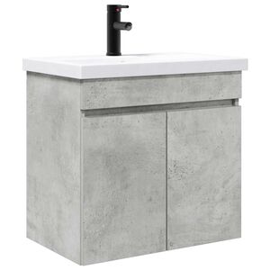 vidaXL Meuble de salle de bain avec robinet Gris b&eacute;ton