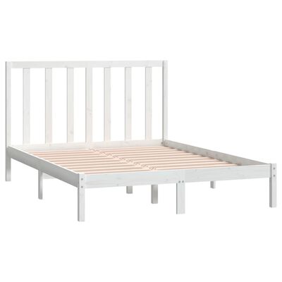 vidaXL Cadre de lit sans matelas blanc 140x190 cm bois de pin massif