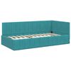 vidaXL Cadre de lit d'angle avec matelas 2 pcs Turquoise Velours