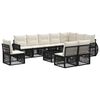 vidaXL Ensemble de canap&eacute; de jardin 11 pc Noir et blanc cr&egrave;me
