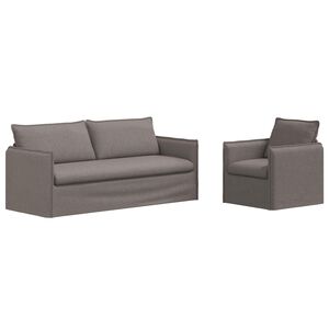 vidaXL Canap&eacute; 2 pcs Taupe