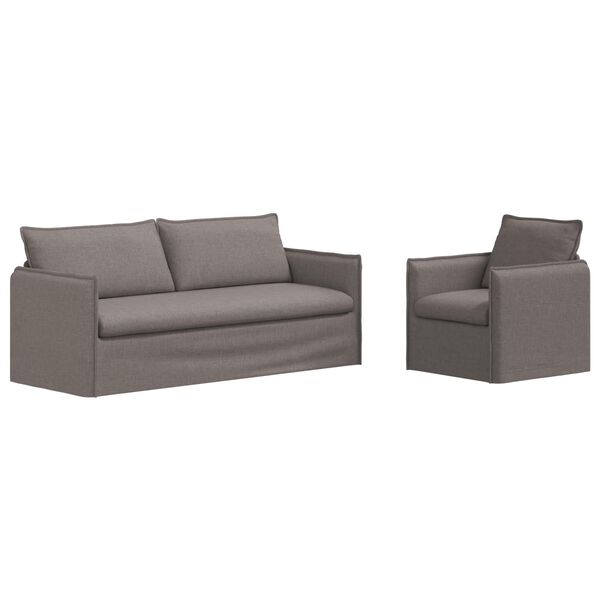 vidaXL Canap&eacute; 2 pcs Taupe