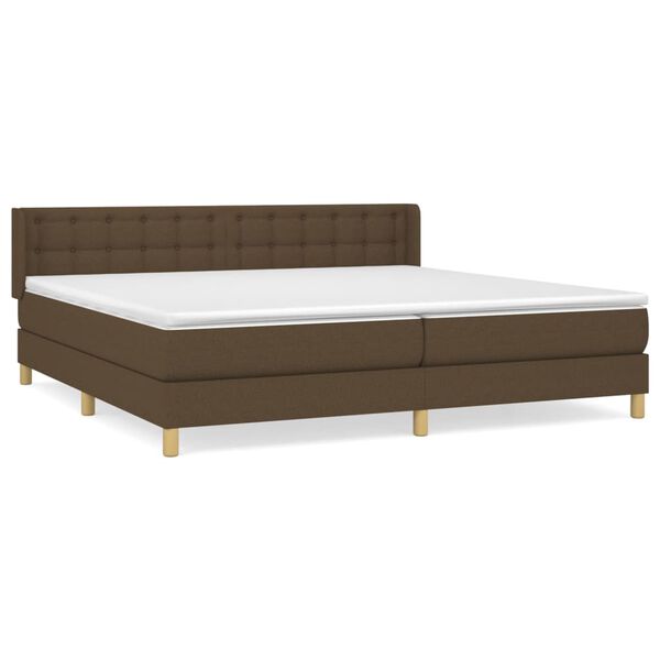 vidaXL Sommier &agrave; lattes de lit avec matelas Marron fonc&eacute; 180x200 cm